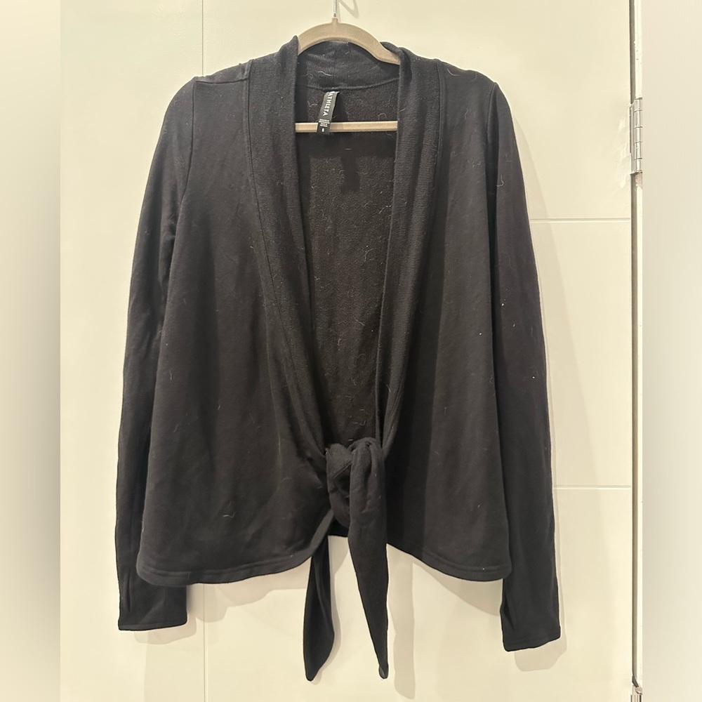 Athleta Black Women's Cardigan with Front Tie